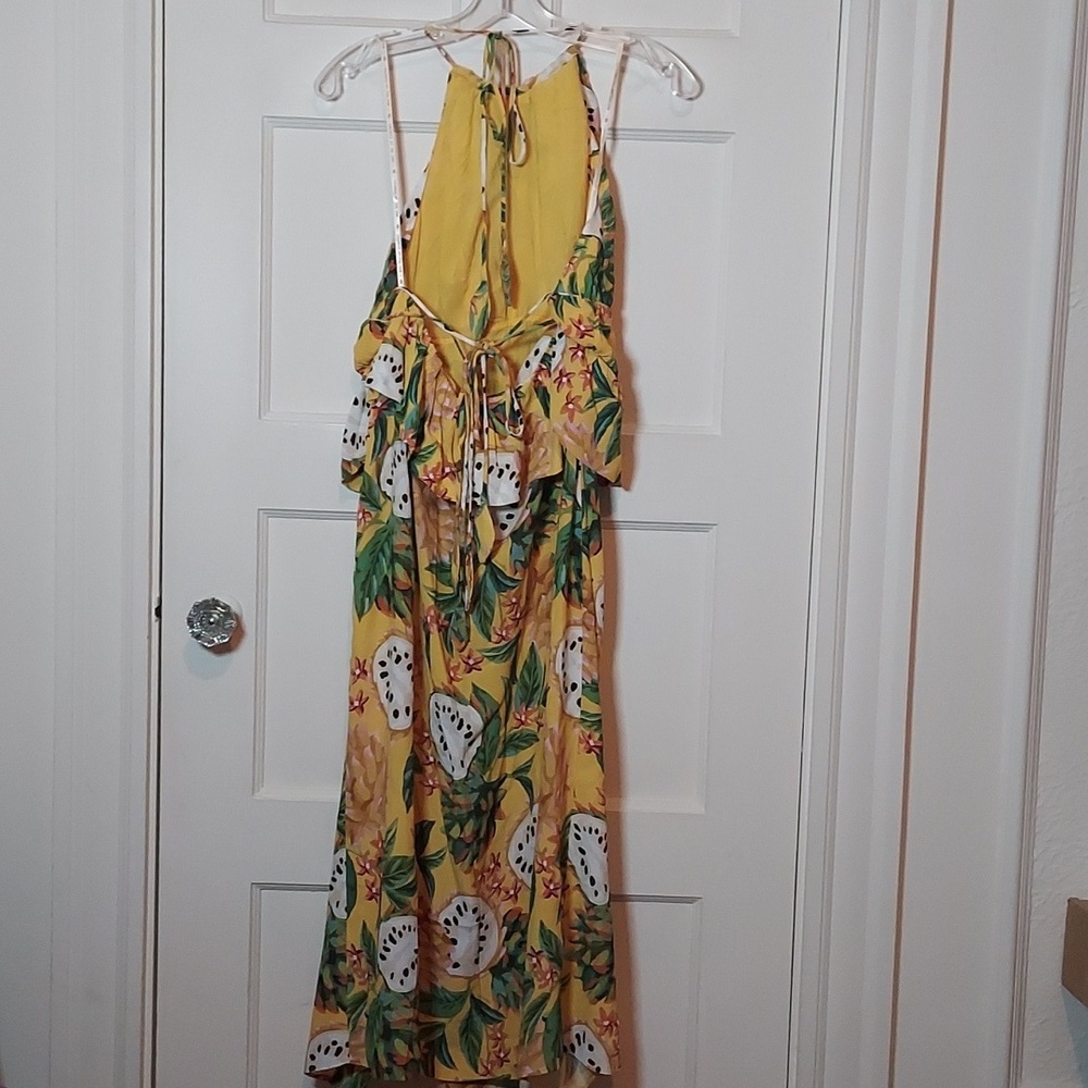 Farm Rio Yellow Biriba Midi Sleeveless Dress - Picture 16 of 16